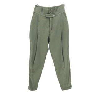 Frame Denim Olive Green High-Waisted Pants